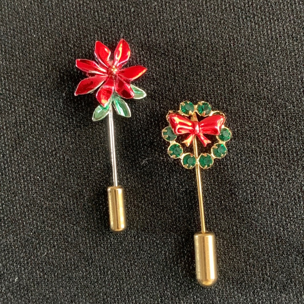 Christmas Holiday- set of 2 stick pins